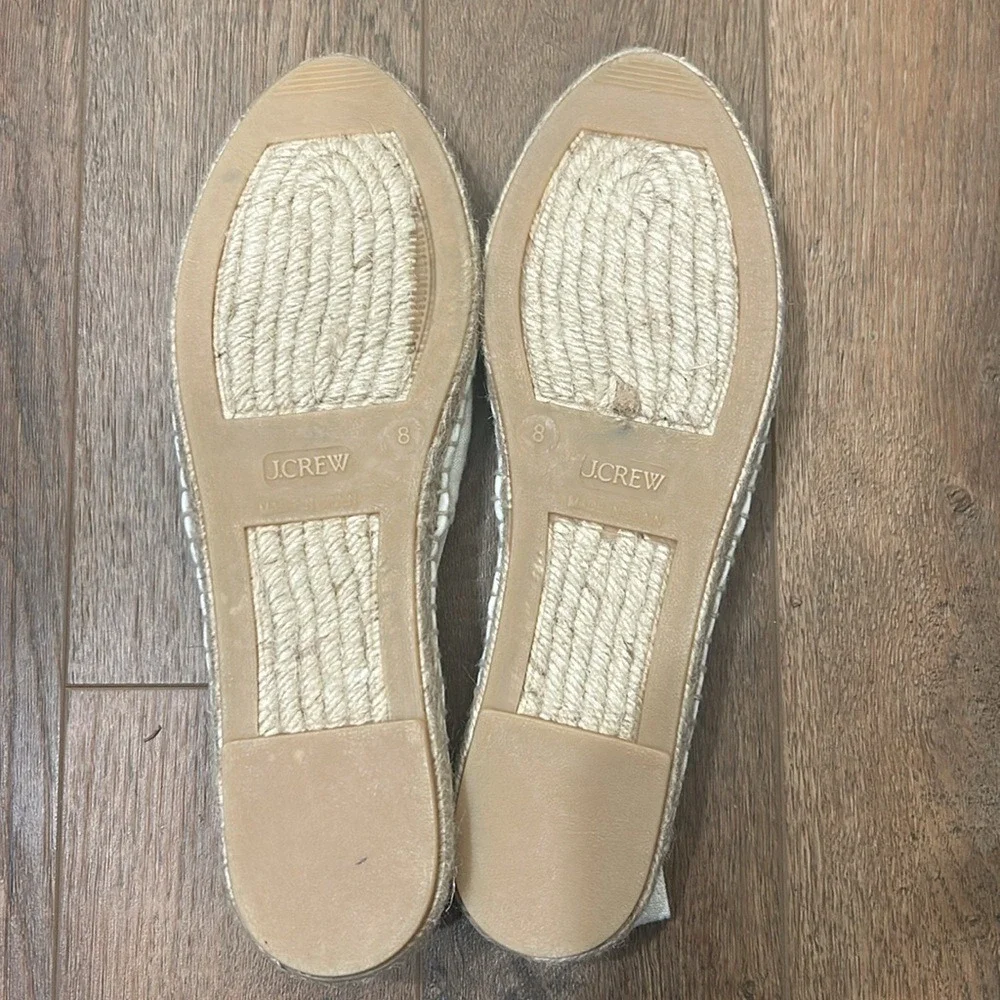 J‎ Crew Made-in-Spain espadrille flats in linen